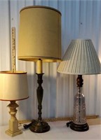 3 table lamps incl marble base