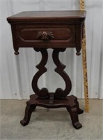 Walnut 1 drawer stand.