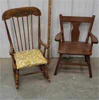 Child's arm chair and child's rocker.