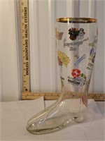 Large German beer boot glass
