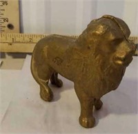 Gold cast iron Lion bank