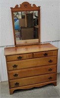2 over 3 dresser with matching hanging mirror.