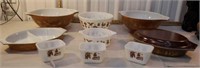 Nice lot Early American Pyrex mixing and serving