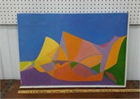 Abrams vibrant abstract oil painting approx 22x30