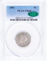 Coin 1886 United States V Nickel - PCGS PR65