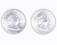 Coin 2 - 1955 Bugs Bunny Franklin Half $'s In BU