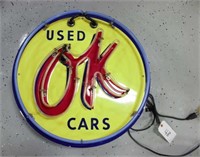 OK Used Cars Neon Light