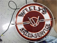 Willy's Sales - Service Neon Sign