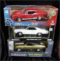 (3) 1:18 Scale Model Cars: 1967 Chevelle SS396,