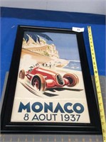 Framed print:  Monaco 8 AOUT 1937
