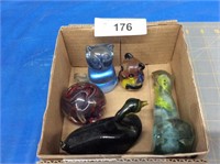 Assorted decorative glass paperweights