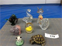 Assorted decorative glass paperweights