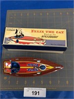 Schylling Felix the Cat wind-up tin Speedboat