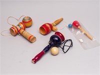 Lot of Wooden Cup and Ball Toys