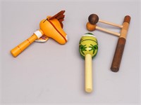 3 Wooden Clacker Toys