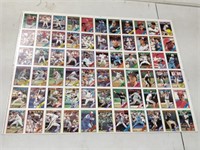 baseball uncut sheet of 66 cards