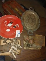 Serving Dishes , Antique Scale, Metal Pieces