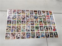 baseball uncut sheet of 55 cards