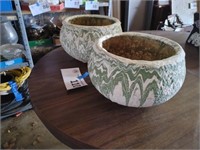 Ceramic Flower Pots- Lot of Two(2)