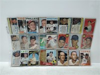assorted old baseball cards in plastic