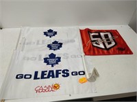Toronto Maple Leafs and sports cheering flags