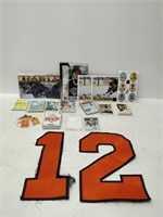 assorted hockey cards and collectors memorobillia