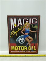 Magic 8 Motor oil tin sign 12x16
