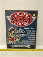 Busted Knuckle Garage tin sign 12x16