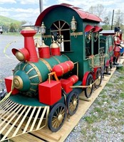 Christmas train w/ coal cart -decoration