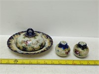 Royal Nippon butter dish and salt & pepper