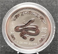 2001 Year of Snake Troy oz. Silver Proof