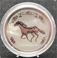 2002 Year of Horse Troy oz.Silver Proof