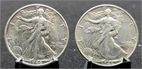 1944-D & 1946 Walking Liberty Half Dollars