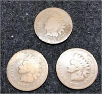 1867, 1868, 1873 (closed 3) Indian Head Cents