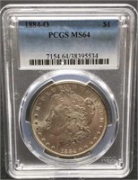 1884-O slab Morgan Silver Dollar, PCGS MS64