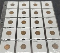 (20) Lincoln Cents in 2 x 2's