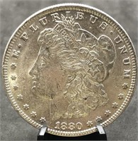 1880 Morgan Silver Dollar, AU55