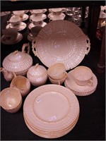 22 pieces Belleek china with mostly third black