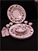 13 pieces of Crown Staffordshire china