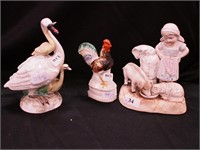 Three vintage figurines: Staffordshire 4 3/4"