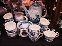 Delft 10-piece after-dinner coffee set with