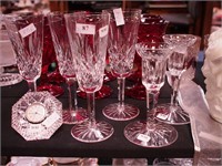 Six pieces of Waterford crystal: four Lismore