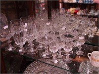 20 crystal goblets: water, footed iced tea, sherry