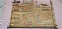 1860 Cloth Backed Lebanon County Map 47.5"x 45" ,