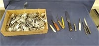Box of Assorted Kitchen Knives and Other