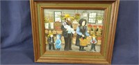 Framed Painting of Amish Family