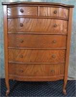 6 DRAWER OAK DRESSER*WOOD CASTERS