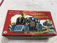 Smokey locomotive in box