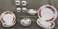19 PC DINNERWARE *RED& YELLOW PEPPERS