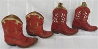 2 PAIR RED&WHITE KIDS COWBOY BOOTS